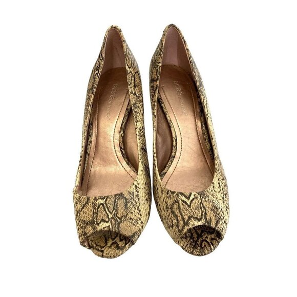 BCBGeneration Toya‎ faux snakeskin peep toe heels, women’s size 9.5 - Picture 1 of 9